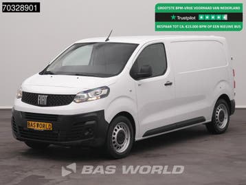 Fiat Scudo 145pk L2H1 Airco Cruise CarPlay Parkeersensoren L, Stof, Gebruikt, Euro 6, Wit