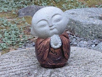Japanse Jizo, handgemaakt beeld - Steen, Gegoten steen -