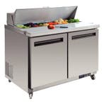 Polar Saladette met werkblad  en wielen | 2 deurs |  405L, Verzenden, Nieuw in verpakking