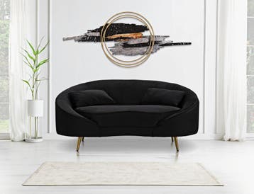 SOFA 2 ZITS OSLO MET KUSSENS ZWART CM 148X84X68, Ophalen of Verzenden, Nieuw