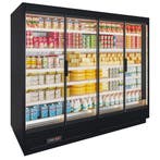 Apella HD wandkoeling met trekdeuren B250xD76xH200cm - zwart, Nieuw in verpakking