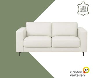 Leren bank Clear - 2,5 zits - Toledo Bianco (gebroken wit), Bohemian, Eigentijds, Modern, Retro, Vintage, Nieuw, Ophalen of Verzenden