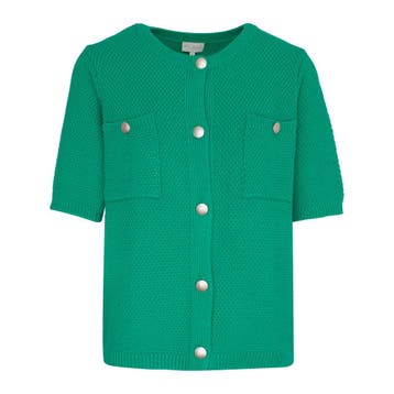 Milano Italy • groen vest met reliëf • S, Kleding | Dames, Verzenden, Maat 36 (S), Groen, Milano Italy