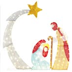 Kerststal met verlichting - Kerstdecoratie - 151 cm - COSTWA, Verzenden, Zo goed als nieuw