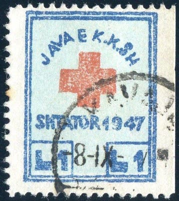 Albanië 1947 - Verplichte heffing, Rode Kruis, 1 L., niet, Gestempeld