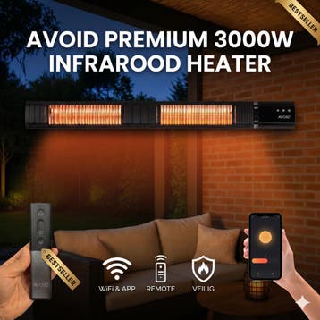 Infrarood Terrasverwarmer 3000W | WiFi en App, Ophalen of Verzenden, Nieuw, Elektrisch, Wand