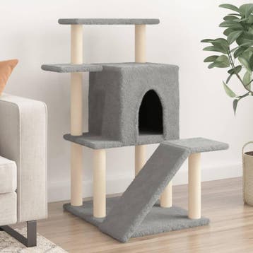 vidaXL Kattenmeubel met sisal krabpalen 97 cm lichtgrijs, Verzenden, Nieuw