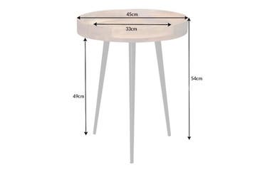 Stevige bijzettafel PURE NATURE 45cm naturel mangohout rond, Ophalen of Verzenden, Nieuw