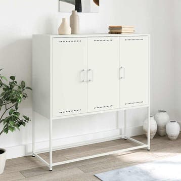 vidaXL buffetkast 100,5x39x107 cm staal wit, Minder dan 50 cm, Verzenden, 100 tot 150 cm, Nieuw