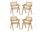 Coast Eetkamerstoelen - 4-Delige Set Bamboe & Imitatie-Riet, Verzenden, Nieuw