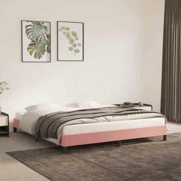 vidaXL Bedframe fluweel roze 180x200 cm, Huis en Inrichting, Eenpersoons, Verzenden, Nieuw, 80 cm