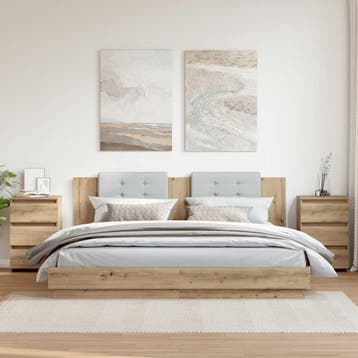 vidaXL Nachtkastjes 2 st 40x35x62,5 cm bewerkt hout, Minder dan 45 cm, Verzenden, Nieuw, 55 tot 70 cm
