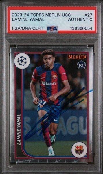 2023 Topps Merlin Lamine Yamal #27 Hand Signed - Rookie Card, Nieuw