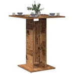 Bistrotafel 60x60x75 cm bewerkt hout oud houtkleurig, Huis en Inrichting, Tafels | Eettafels, Verzenden, Nieuw