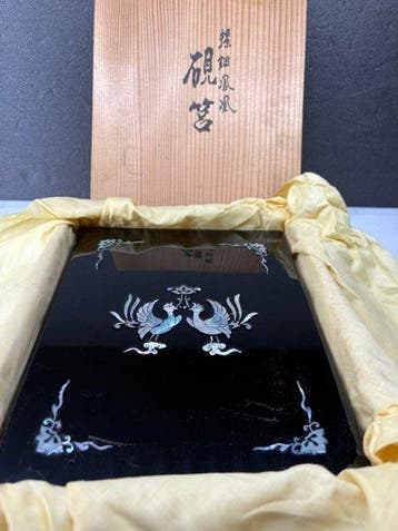 Doos - Vintage Japanse Lakwerk Suzuribako Schrijfdoos met