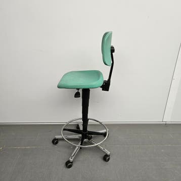 Labkoo werkplaatsstoel - groene PU kunststof bekleding, Ophalen of Verzenden, Nieuw