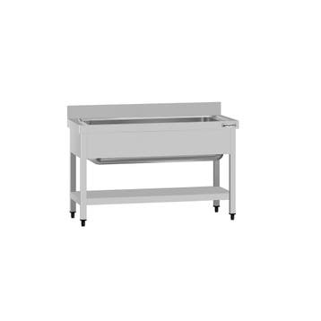 GGM Gastro | RVS spoeltafel ECO - 1200x600mm - met onderblad, Verzenden, Nieuw in verpakking, RVS Meubilair