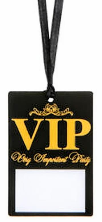 10 Name tags VIP van karton aan satijn lint, Verzenden, Nieuw, Feestartikel, Overige
