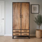 Mangohouten Kast Lowen 90 cm, Verzenden, Nieuw