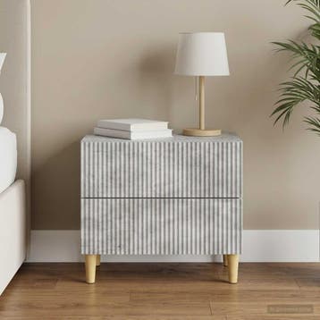 vidaXL Nachtkastje met lade Betongrijs 62 x 34,5 x 48 cm, Minder dan 45 cm, Verzenden, Nieuw, Minder dan 55 cm