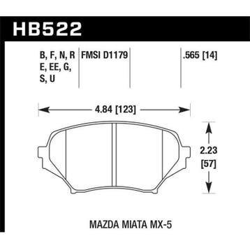 Hawk 2006-2006 Mazda MX-5 Miata Club Spec HPS 5.0 Front, Ophalen of Verzenden, Nieuw