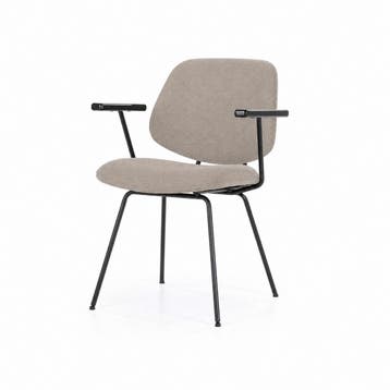 Armstoel Jon - Taupe Maywood - 95986 - eetkamerstoelen -..., Nieuw, Stof