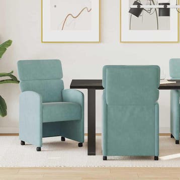 vidaXL Eetkamerstoelen met Wieltjes 2 pcs Zeegroen 58 x 65 x, Huis en Inrichting, Stoelen, Verzenden, Nieuw