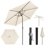 Zeshoekige Parasol – 240, 270, 300cm Kantelbaar Grijs/Beige, Tuin en Terras, Verzenden, Nieuw, Waterdicht, 2 tot 3 meter
