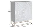 Massief houten hoge kast ZEN CIRCLES 120cm wit zwart, Huis en Inrichting, Kasten | Dressoirs, Ophalen of Verzenden, Nieuw