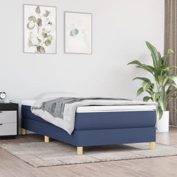 vidaXL Boxspring met matras stof blauw 90x190 cm, Huis en Inrichting, 90 cm, Eenpersoons, Nieuw, 190 cm of minder