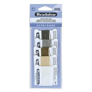 Beadalon draad zijde 5 st. Black, White, Grey, Beige, Bro..., Ophalen of Verzenden, Nieuw, Kraal