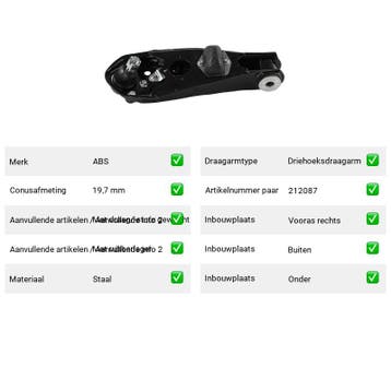 Draagarm Kia K2500 2.5 D (SD) Van 2003-01 tot  - AutopartsOn, Verzenden, Nieuw, Kia