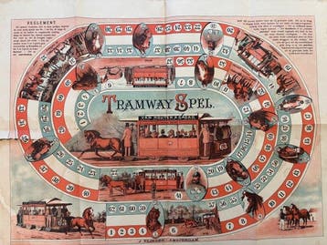 Tramway Spel Amsterdam - 1885 poster gioco da tavolo
