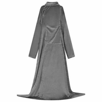 vidaXL Deken hoodie Donkergrijs F Flanel, Verzenden, Nieuw