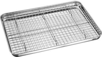 Bakplaat met Afkoelrek, 40.5 x 30.5 x 2.5 cm, RVS - GEFU |, Tuin en Terras, Verzenden, Nieuw
