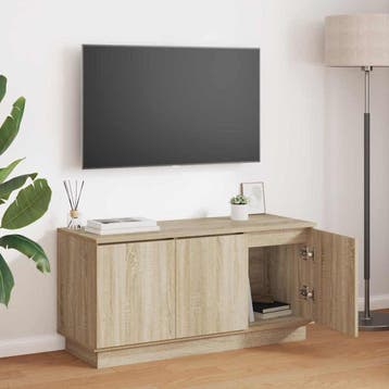vidaXL TV-kast 100 x 38 x 49 cm Sonoma Eiken Bewerkt hout, Minder dan 50 cm, Verzenden, Nieuw, Minder dan 100 cm