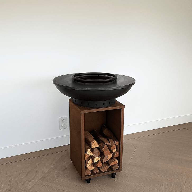 BBQ Plancha Grill Blackline Cortenstaal 8mm Camarada Ø70cm, Tuin en Terras, Houtskoolbarbecues, Verzenden