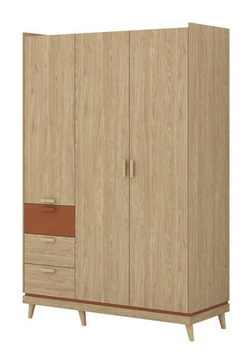 Kledingkast Skagen - Eiken - 3-Deurs met Lades, Verzenden, Nieuw
