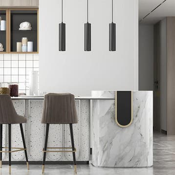 LED Hanglamp - Brinton Axis - Rond Cilinder - Zwart - GU10, Huis en Inrichting, Ophalen of Verzenden, Nieuw, Metaal