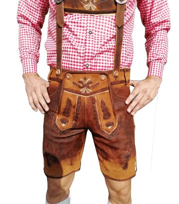 Lederhosen 100% leder gewaxt, Verzenden, Nieuw, Feestartikel
