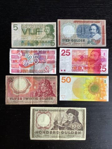 Nederland. - 7 banknotes - various dates (Zonder, Postzegels en Munten, Bankbiljetten | Europa | Niet-Eurobiljetten