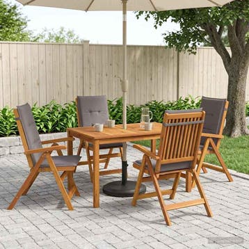 vidaXL 5-Piece Garden Dining Set Naturel Massief Acaciahout, Verzenden, Nieuw