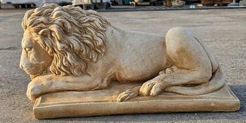 Beeld, Leone - 22 cm - Vormgegeven marmer