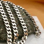 Zilveren robuuste gourmetschakel ketting, Sieraden, Tassen en Uiterlijk, Kettingen, Ophalen of Verzenden, Gebruikt, Overige kleuren