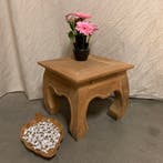 Ronde bijzettafel - Teakhout - vierkant - TTM Wonen, 45 tot 60 cm, Minder dan 55 cm, Verzenden, Rond