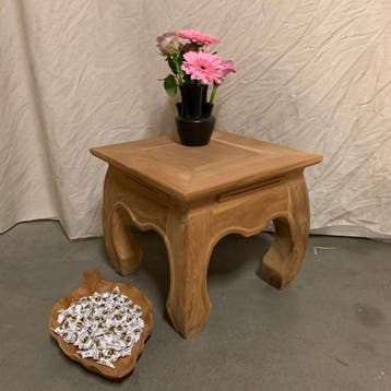 Ronde bijzettafel - Teakhout - vierkant - TTM Wonen, 45 tot 60 cm, Minder dan 55 cm, Verzenden, Rond