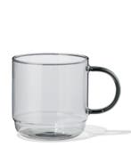 HEMA Cappuccinomok 440ml glas antraciet, Huis en Inrichting, Keuken | Servies, Verzenden, Nieuw