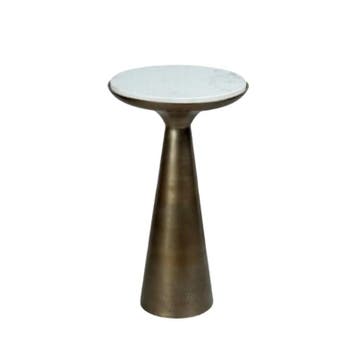 Bijzettafel Essy wit marmer met goudkleurig metalen voet |, Huis en Inrichting, Ophalen of Verzenden, Nieuw
