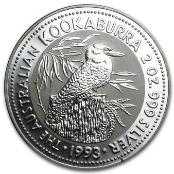 Kookaburra 2 oz 1993, Verzenden, Losse munt, Zilver
