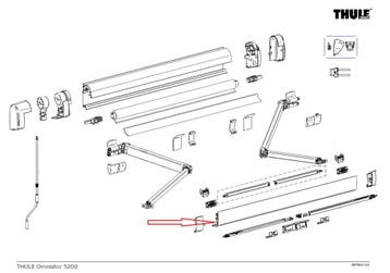 Thule Lead Rail 5200 4.50 Wit, Ophalen of Verzenden, Nieuw, Thule